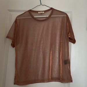 Pink shimmer see through shirt